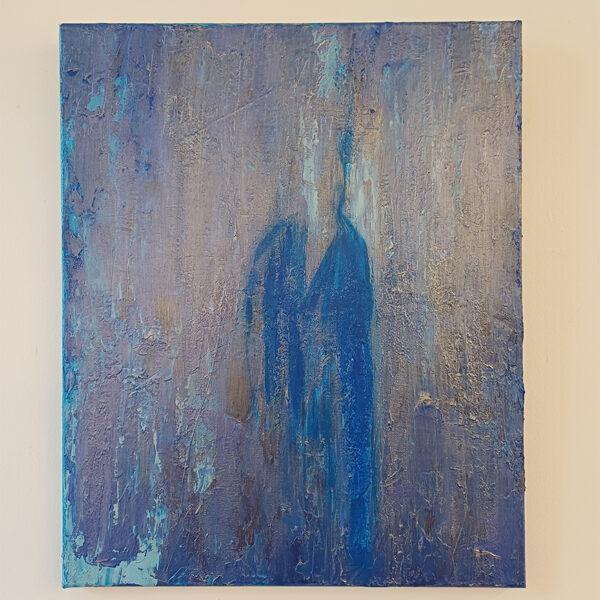 Tableau Il voit de Baptiste Cupit, œuvre originale multi-technique sur toile au format 50 x 61 cm