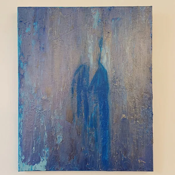 Tableau Il voit de Baptiste Cupit, œuvre originale multi-technique sur toile au format 50 x 61 cm