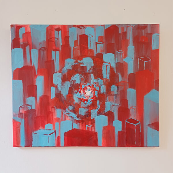 Tableau Fondement de Baptiste Cupit, peinture acrylique originale sur toile au format 51 x 60 cm