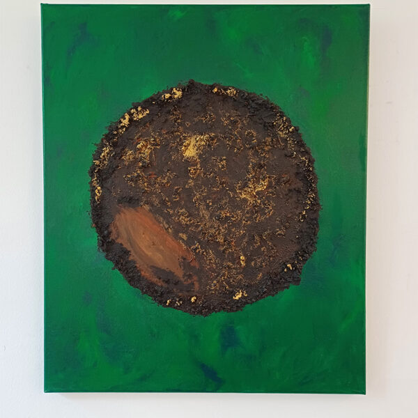 Tableau Graine verte de Baptiste Cupit, œuvre originale multitechnique sur toile au format 46 x 55 cm