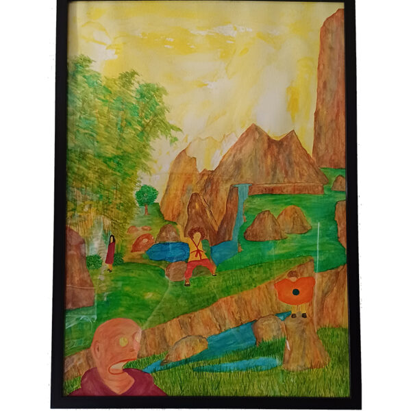 Tableau Seauferentoi, aquarelle originale de Baptiste Cupit encadrée au format 50x70 cm