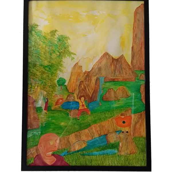 Tableau Seauferentoi, aquarelle originale de Baptiste Cupit encadrée au format 50x70 cm