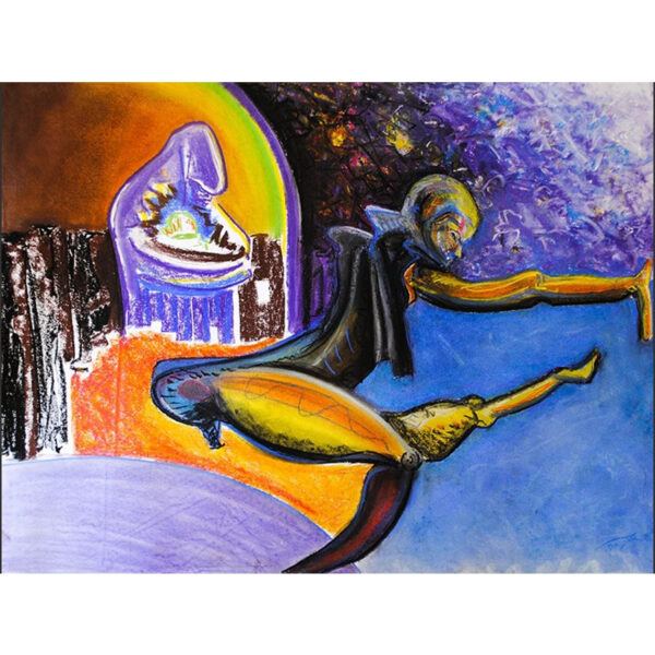 Tableau L'Orgueil d'Eric Baudard, œuvre originale en technique mixte sur papier au format 50 x 65 cm