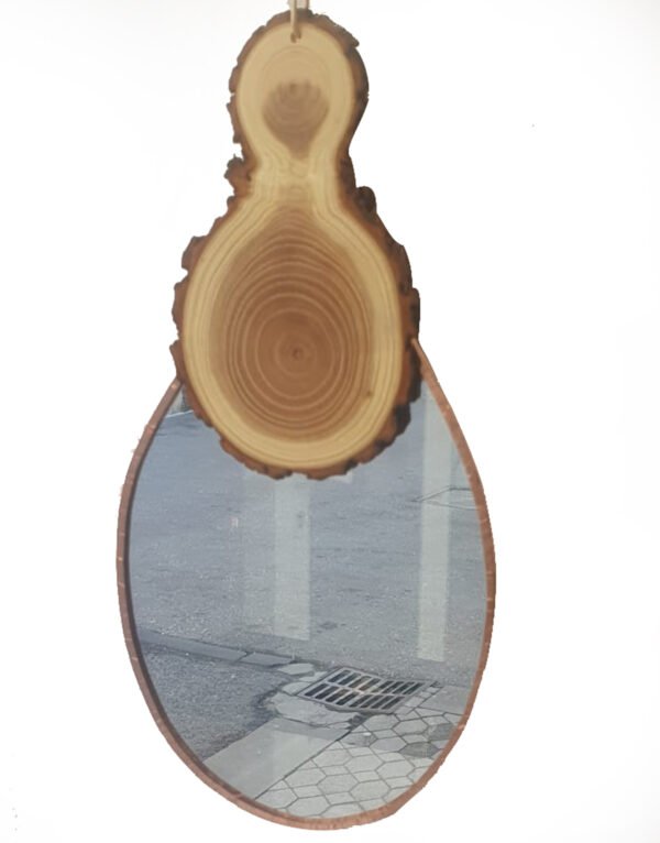 Miroir suspendu bois